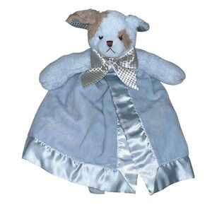 Bearington Blue Puppy Dog Baby Collection‎ Satin Boy Security Blanket Lovey
